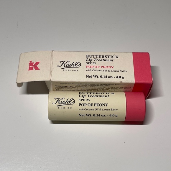 NEW RARE Kiehls Butterstick Pop of Peony Lip Treatment Discontinued FULL SIZE 4g - Picture 1 of 5
